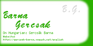 barna gercsak business card